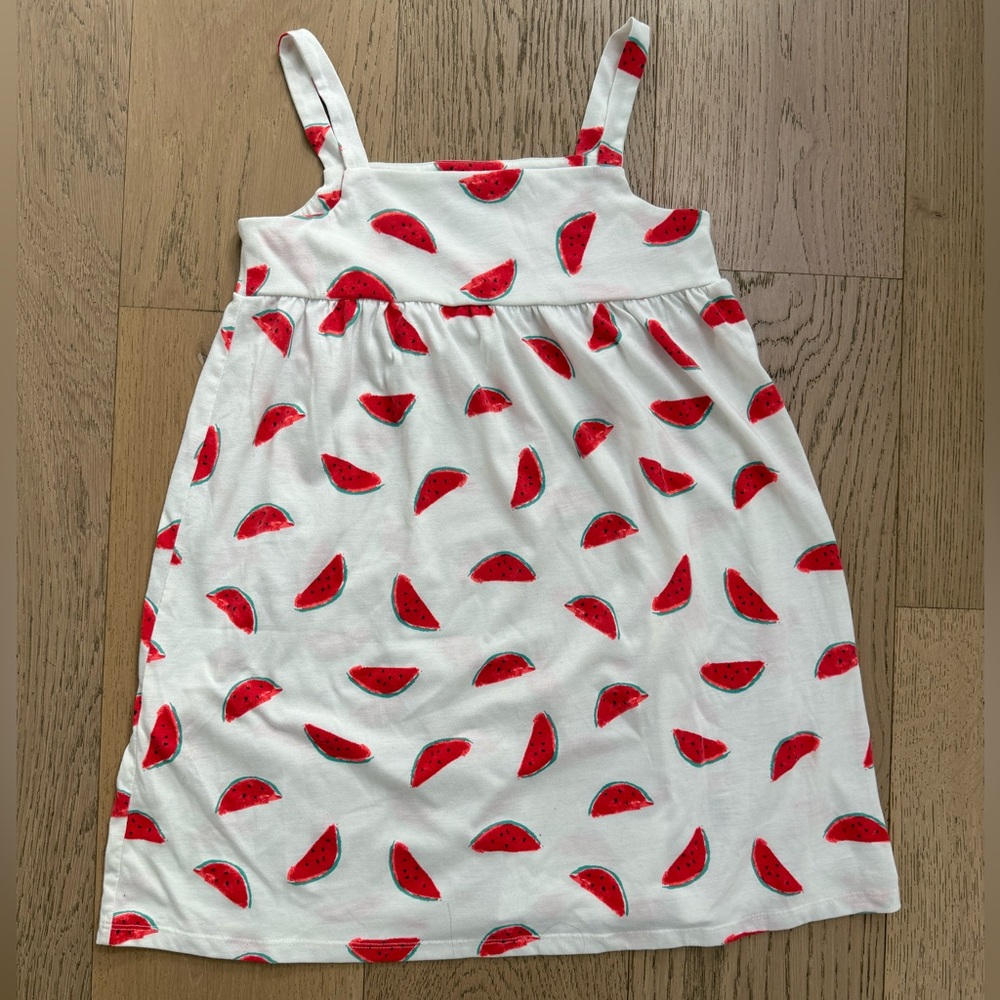 White Dress with Watermelon Print